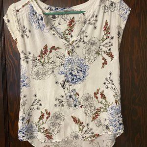 Daniel Rainn White Floral Blouse